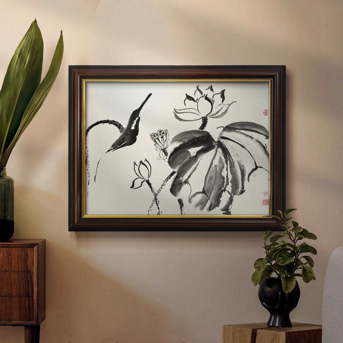 Lotus Study I Premium Framed Canvas- Ready to Hang