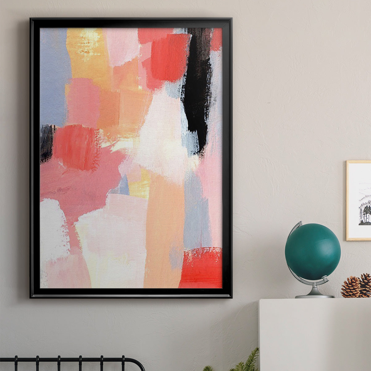 Aerial Scarlet I - Modern Framed Canvas Print