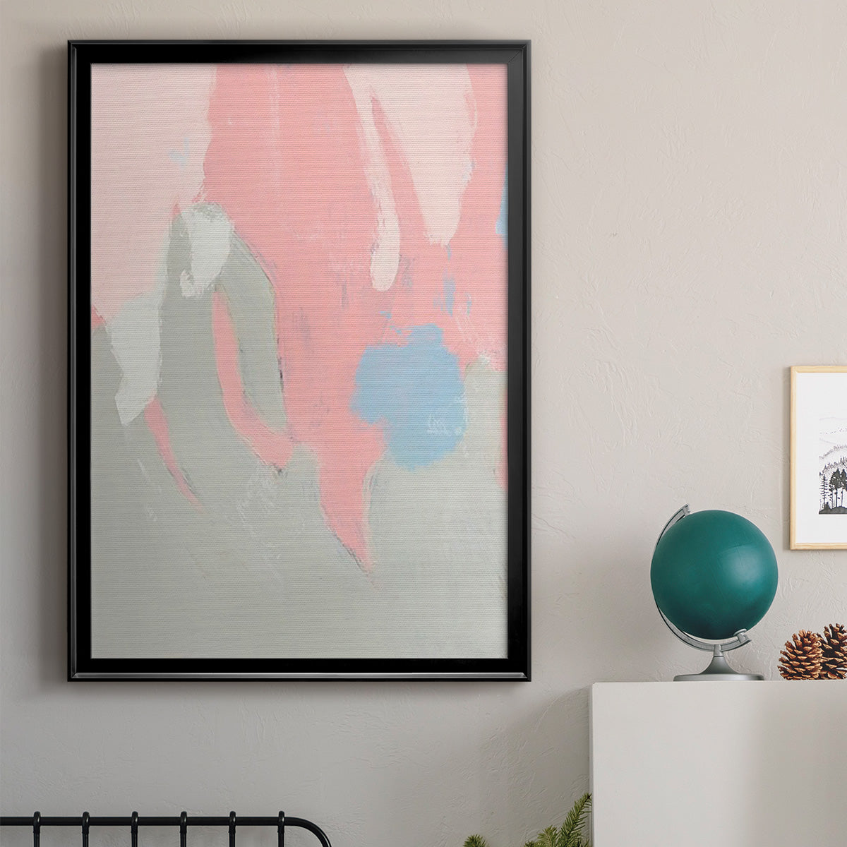 Blushing Abstract I - Modern Framed Canvas Print