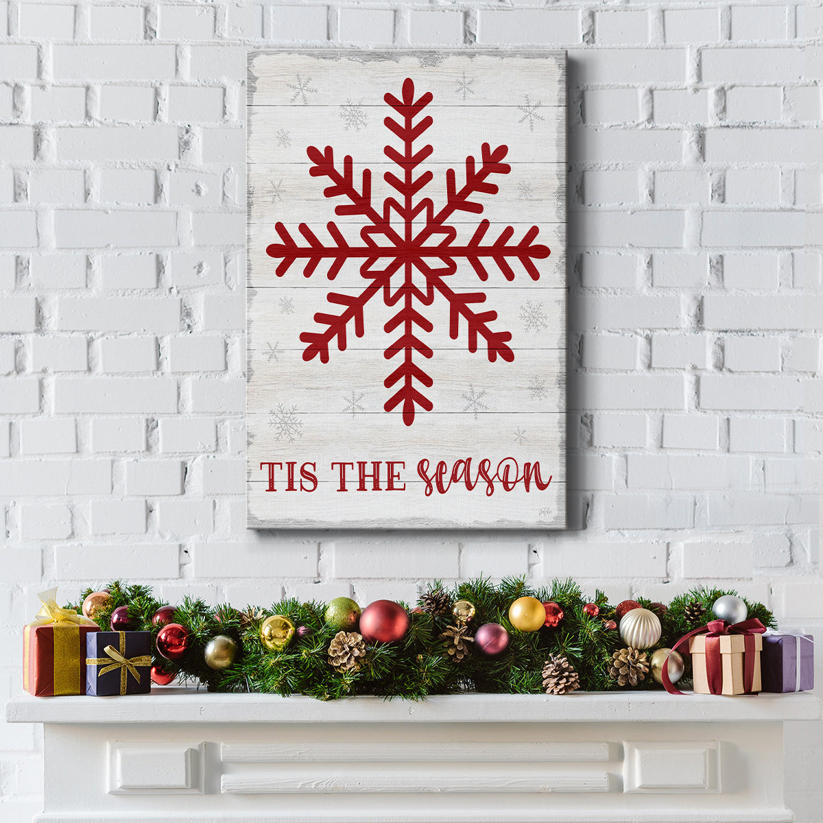 Tis the Season Snowflake - Canvas Art Print