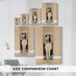 Size comparison chart for canvas art prints, showing multiple size options.