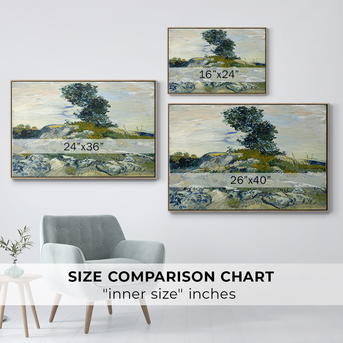 The Rocks, 1888 - Floater Framed Canvas Print