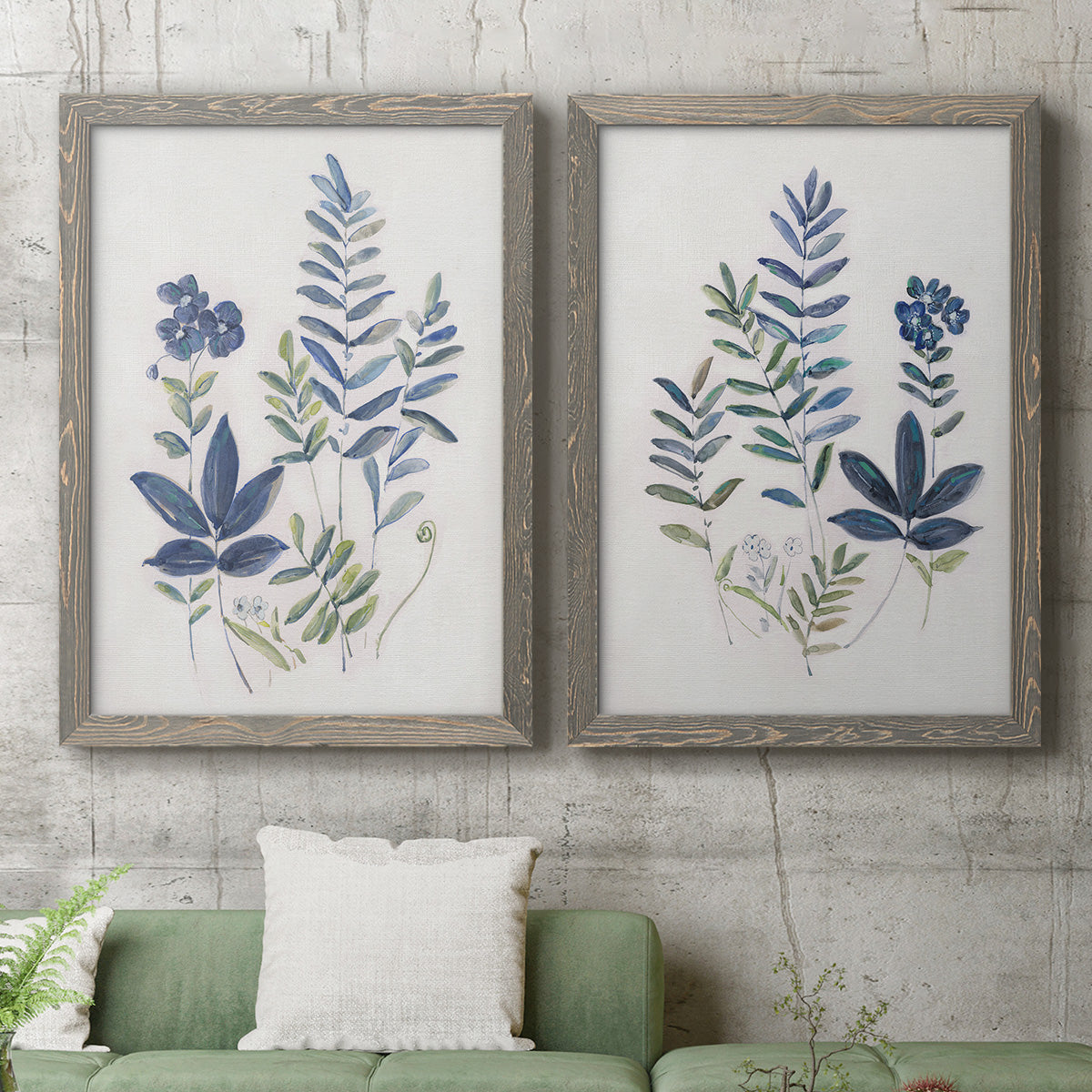 Fern Study I   - Premium Framed Canvas 2 Piece Set - Ready to Hang