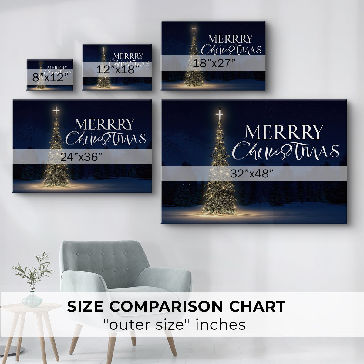 Quiet Blue Fir Serenade - Canvas Art Print