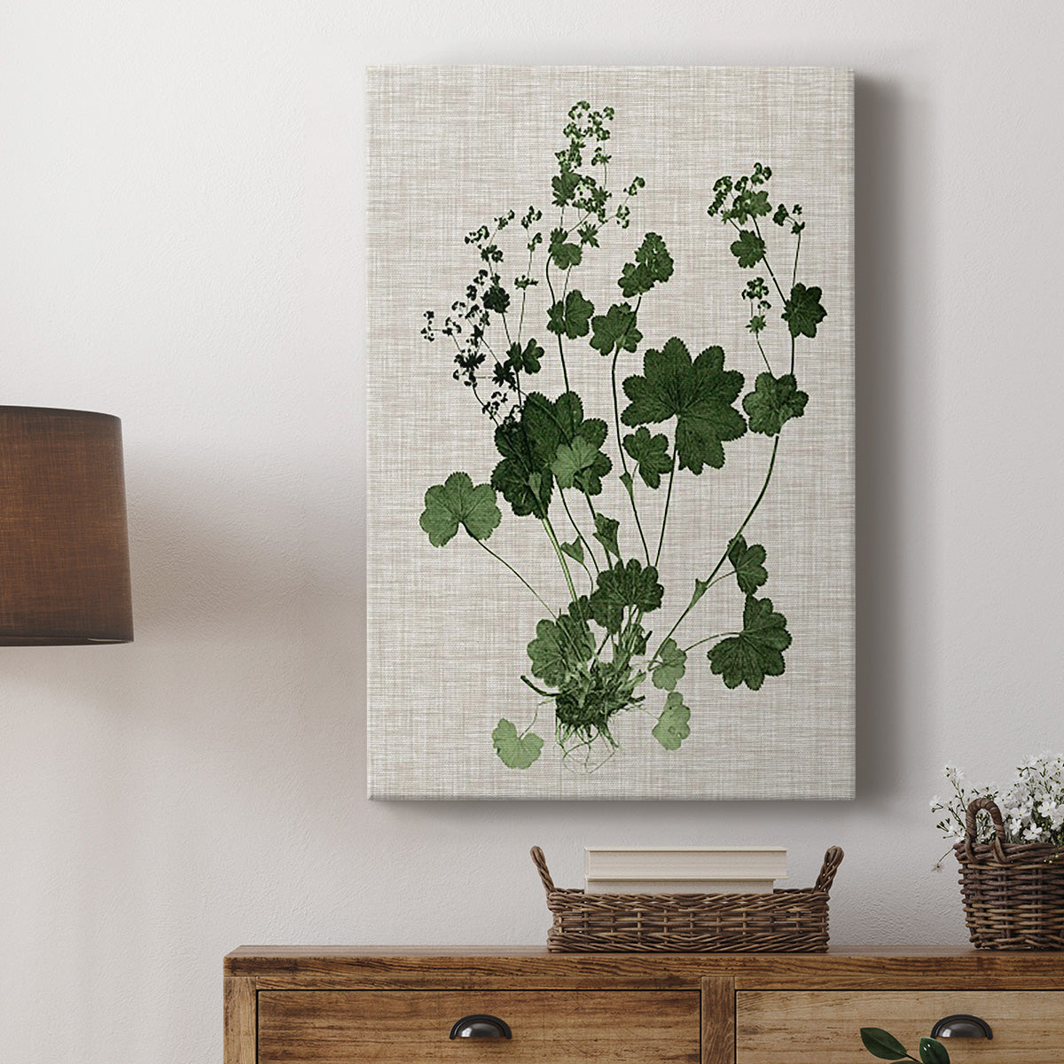 Forest Foliage on Linen III Premium Gallery Wrapped Canvas - Ready to Hang