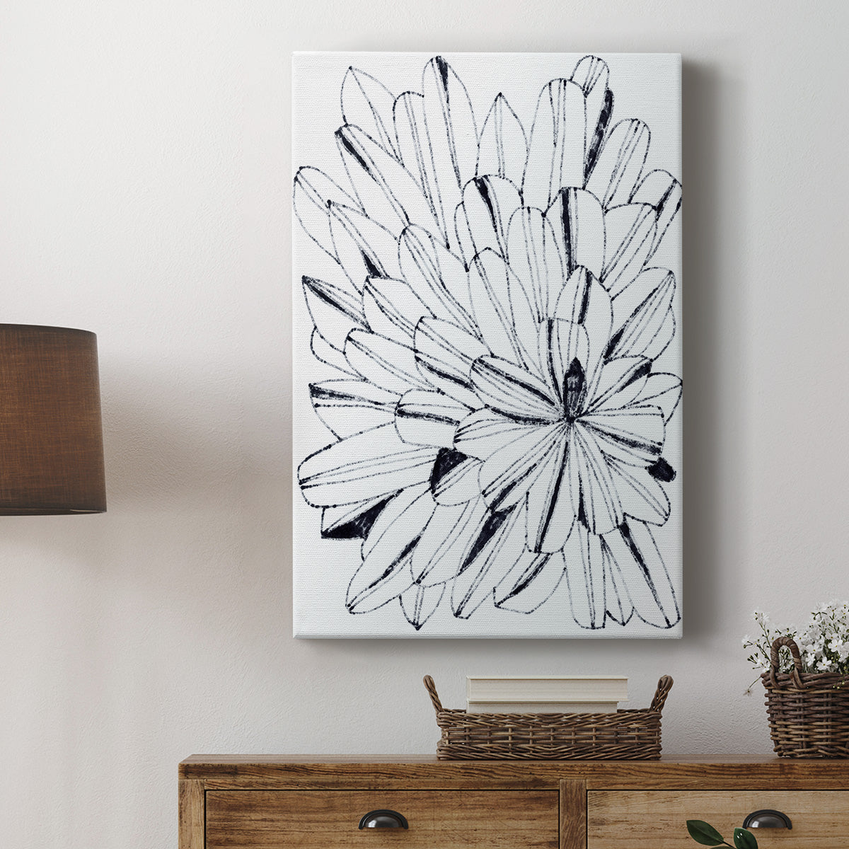 Monochrome Kaleidoscope II Premium Gallery Wrapped Canvas - Ready to Hang