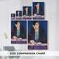Size comparison chart for canvas art prints, showing multiple size options.