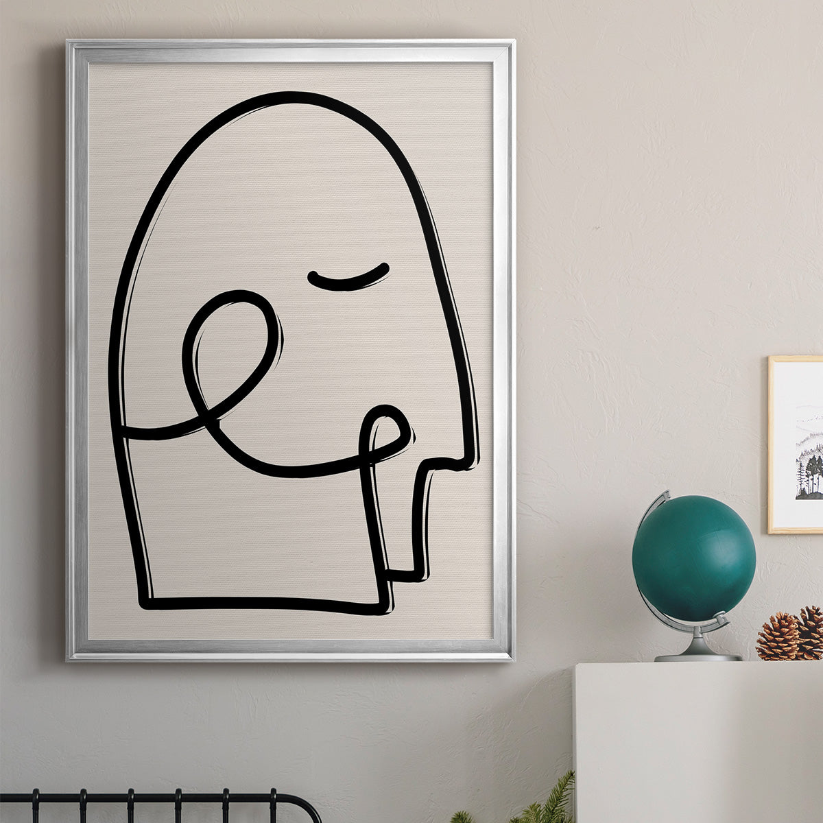 Face It I - Modern Framed Canvas Print