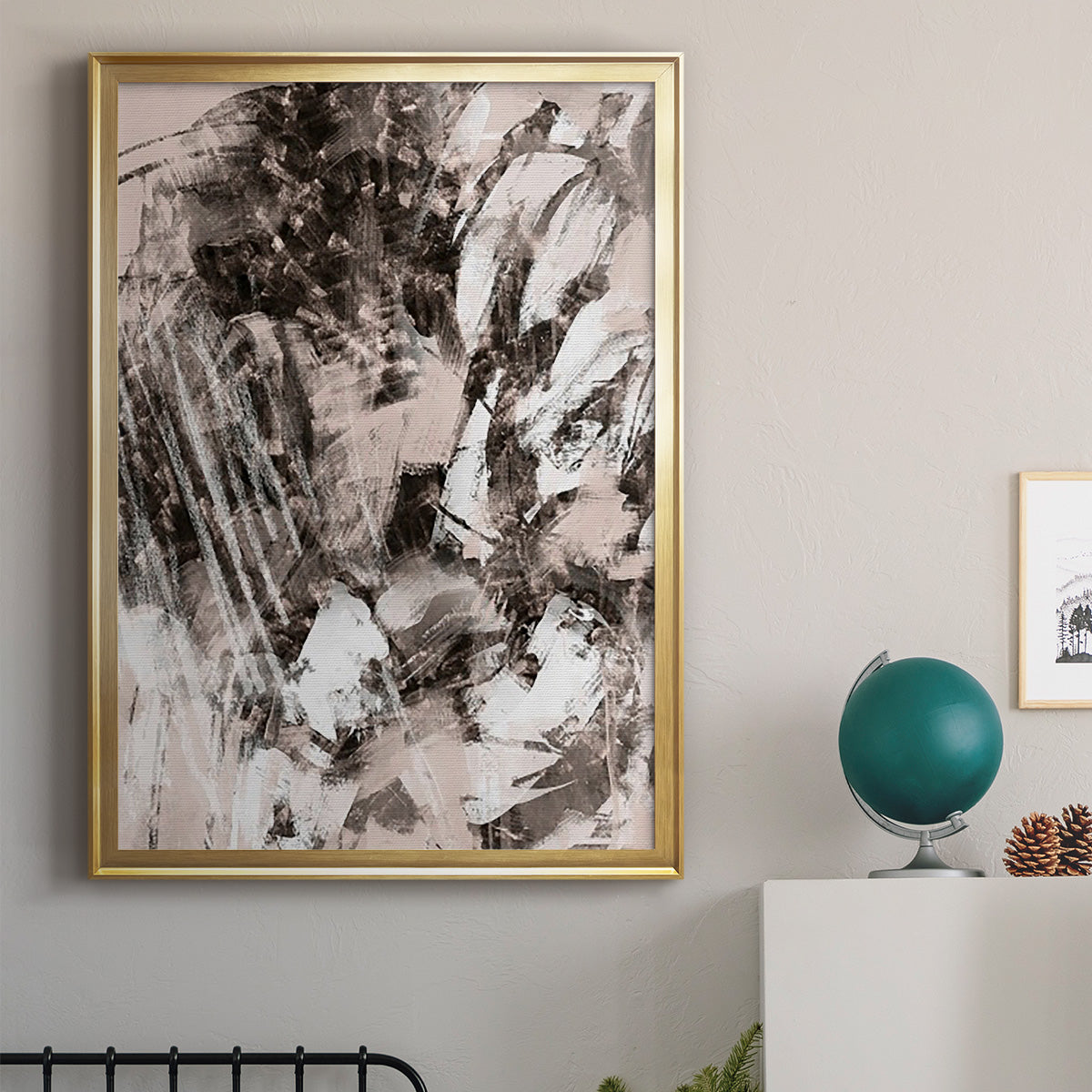 Blush Blackboard I - Modern Framed Canvas Print