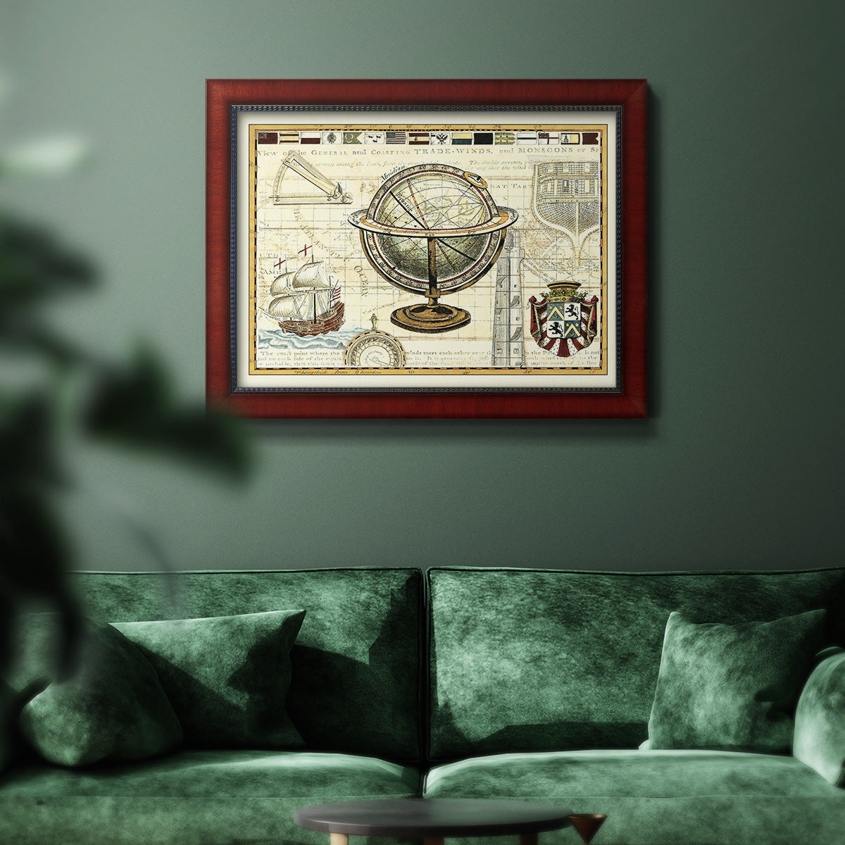 Nautical Map II Premium Framed Canvas- Ready to Hang