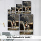 Size comparison chart for canvas art prints, showing multiple size options.