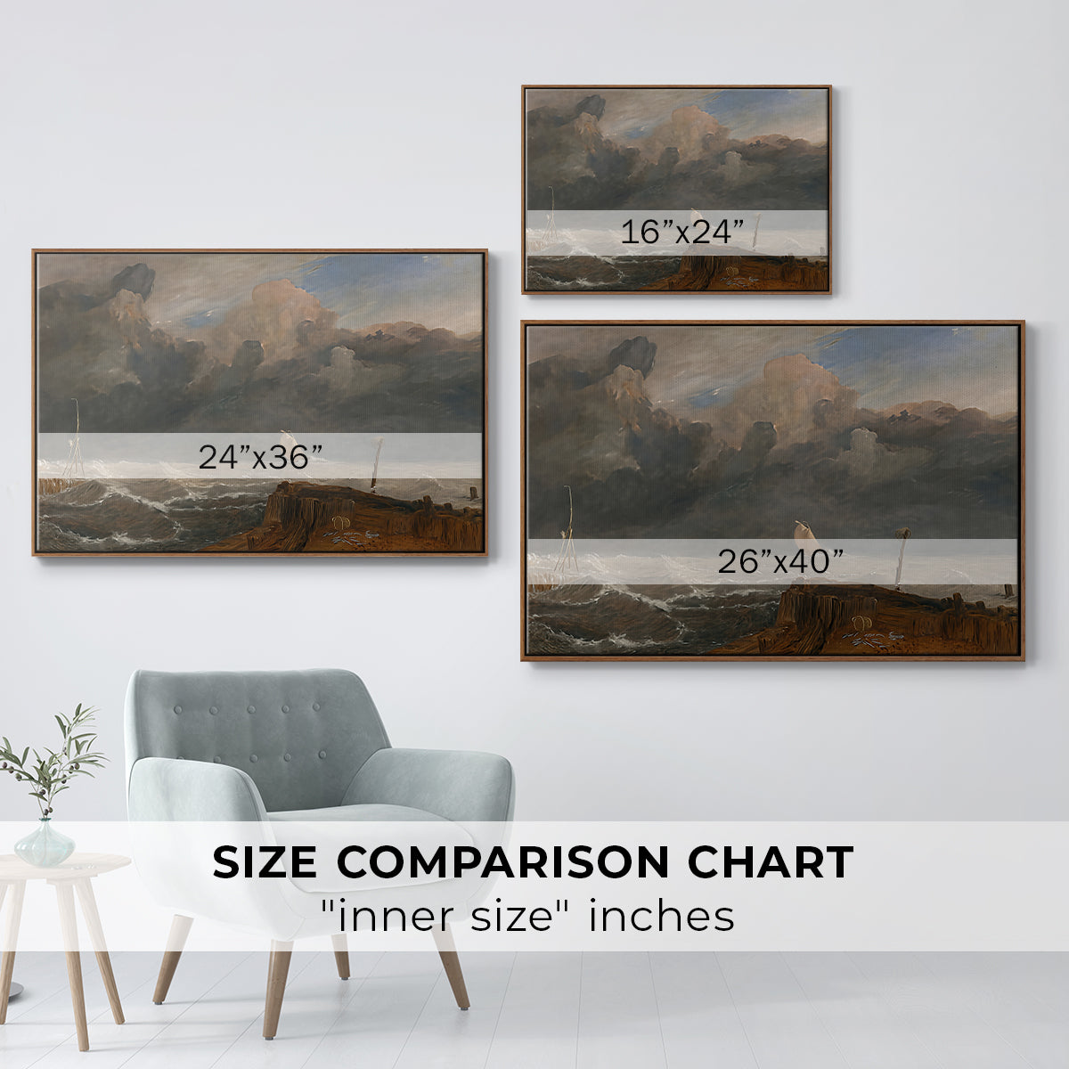 Port Ruysdael, 1827 - Floater Framed Canvas Print