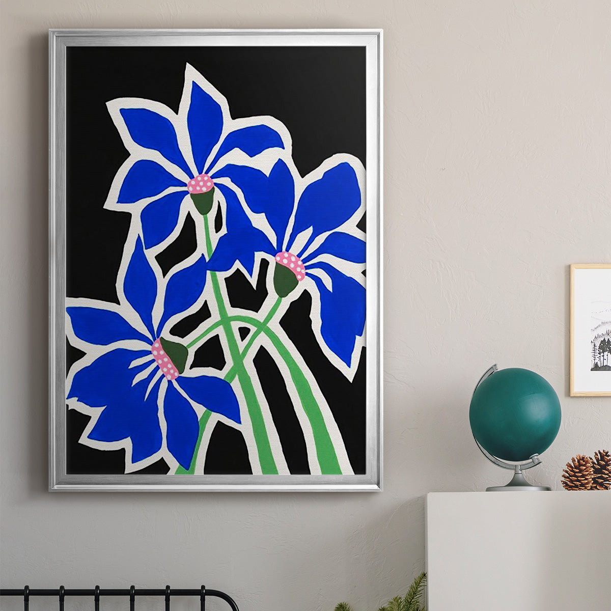 Pop Flowers IV - Modern Framed Canvas Print