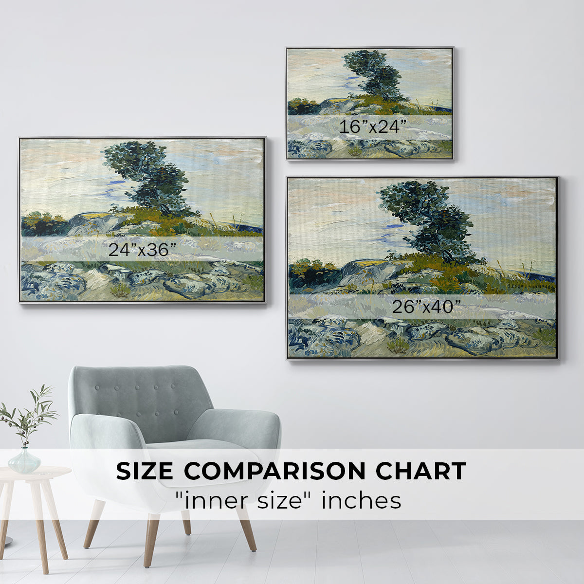 The Rocks, 1888 - Floater Framed Canvas Print
