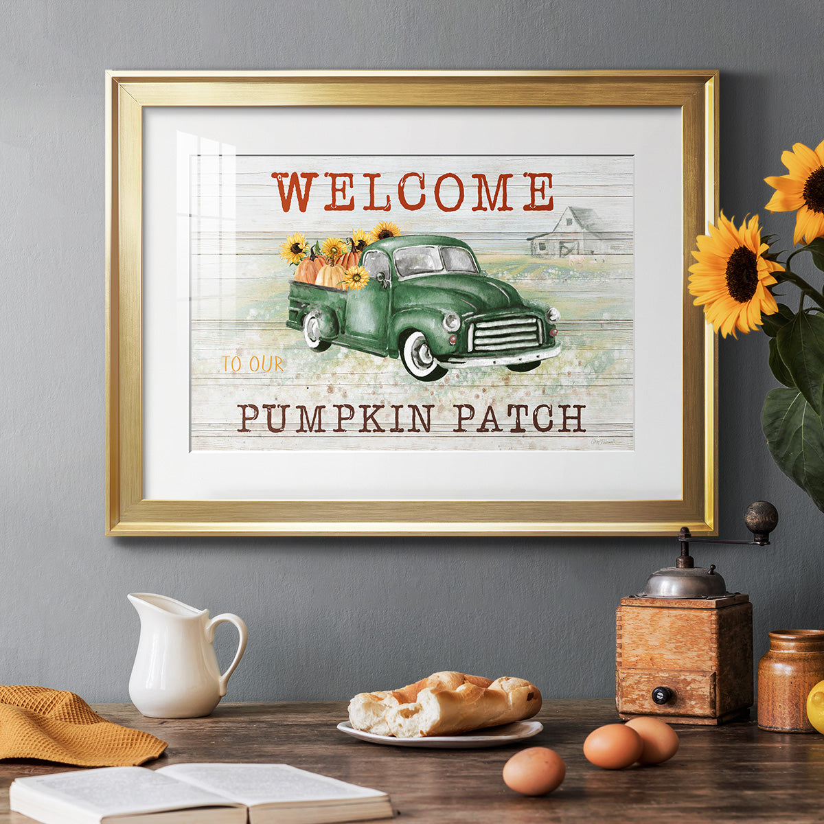 Pumpkin Patch - Modern Framed Art Print