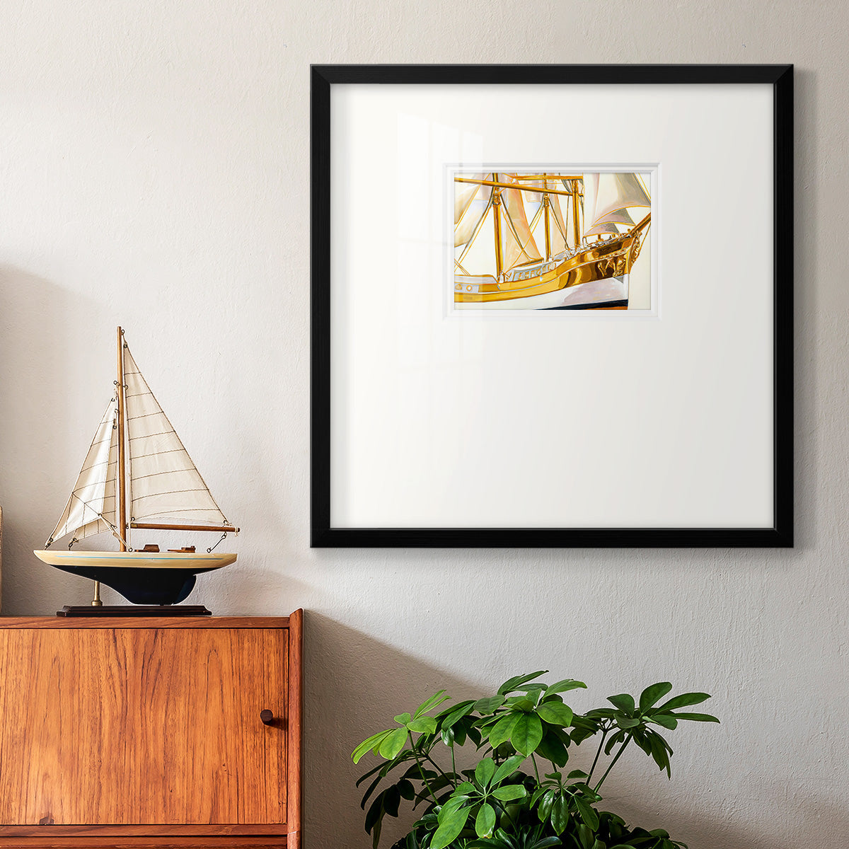 Gold Ship II Premium Framed Print Double Matboard