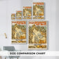 Size comparison chart for canvas art prints, showing multiple size options.