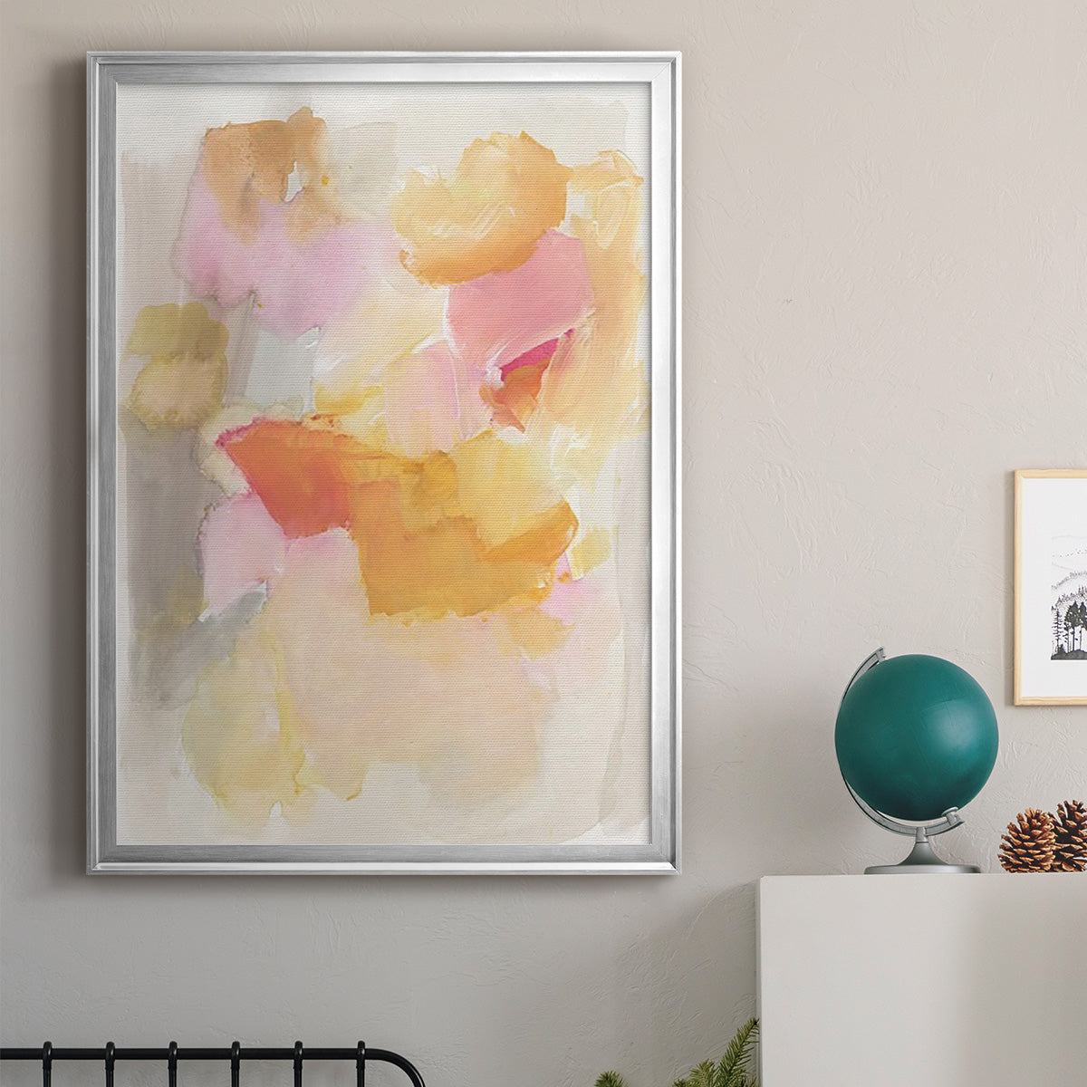 Warm Petals I - Modern Framed Canvas Print