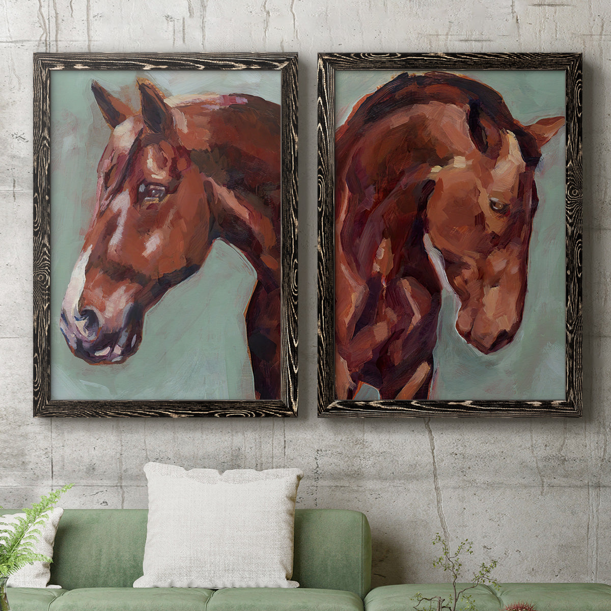 Paint by Number Horse I - Premium Framed Canvas 2 Piece Set - Ready to Hang