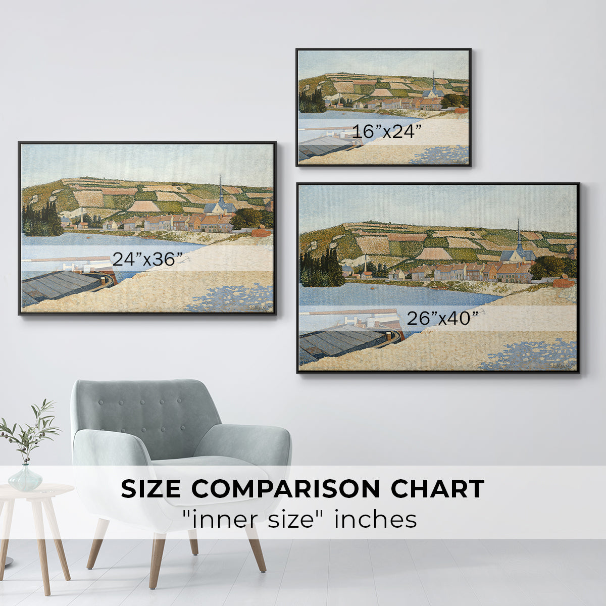The Riverbank, Les Andelys, 1886 - Floater Framed Canvas Print