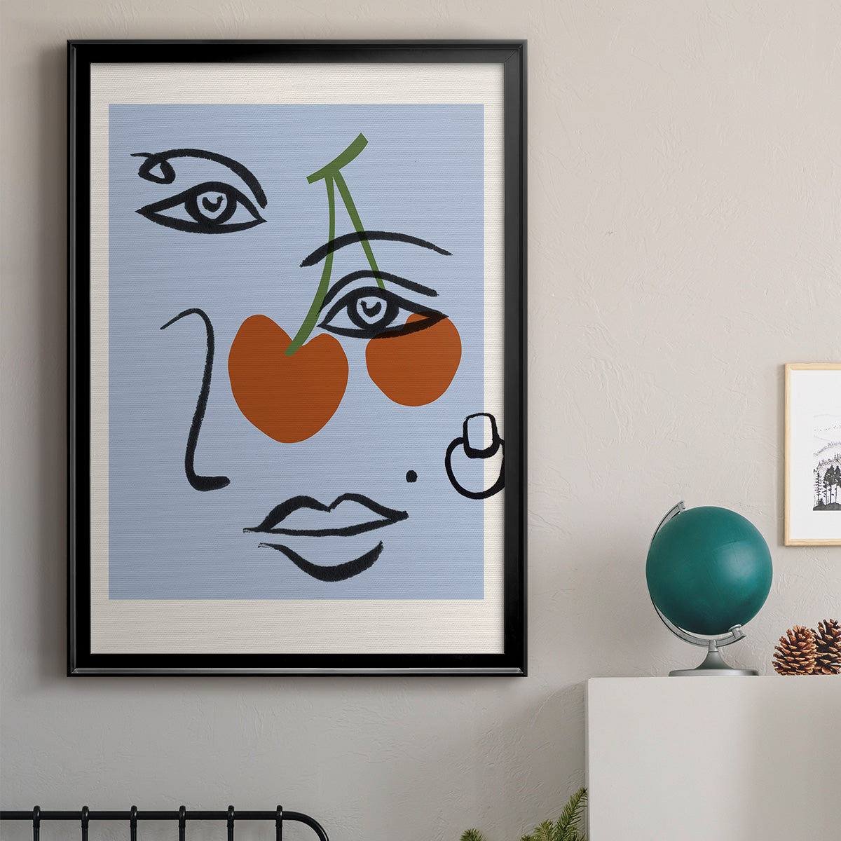 Cherry Baby II - Modern Framed Canvas Print