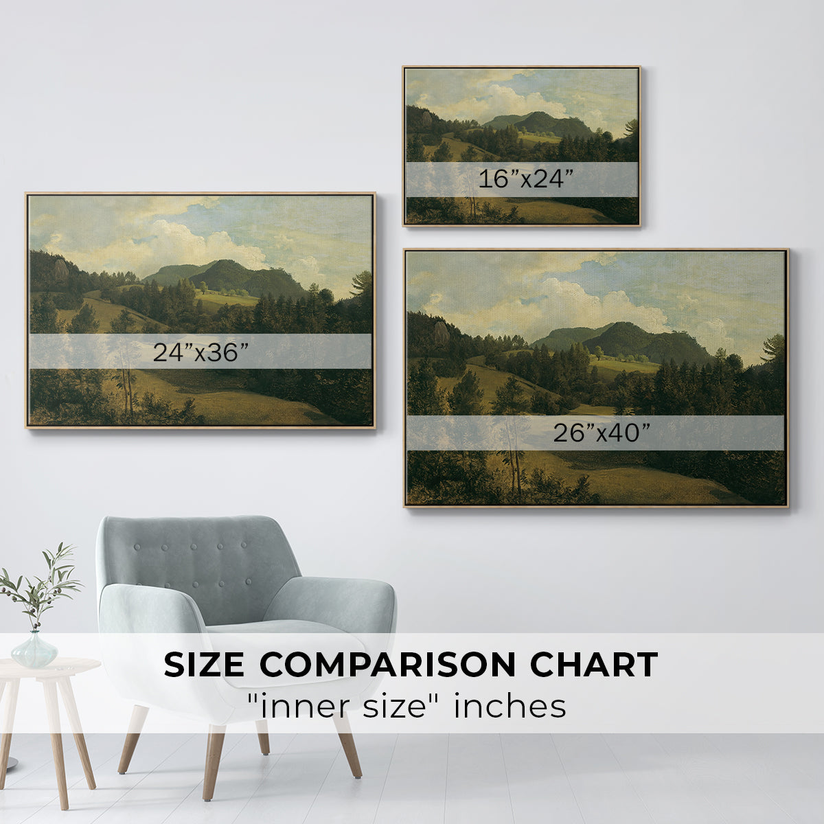 Landscape near Miesenbach, c. 1830 - Floater Framed Canvas Print