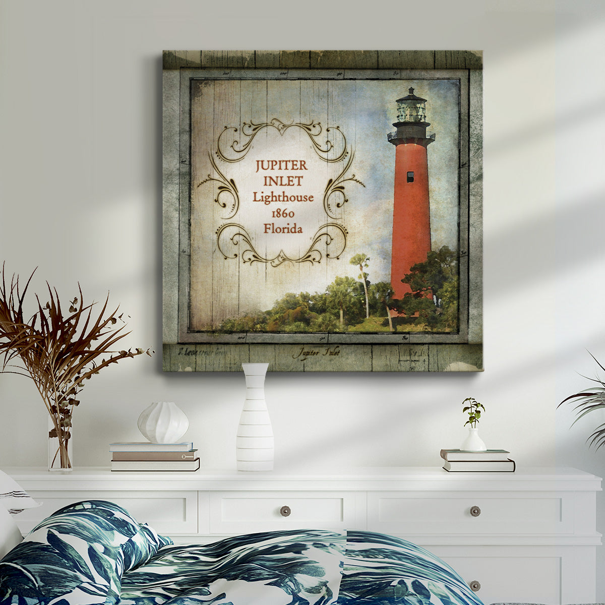 Florida Lighthouse V-Premium Gallery Wrapped Canvas - Ready to Hang