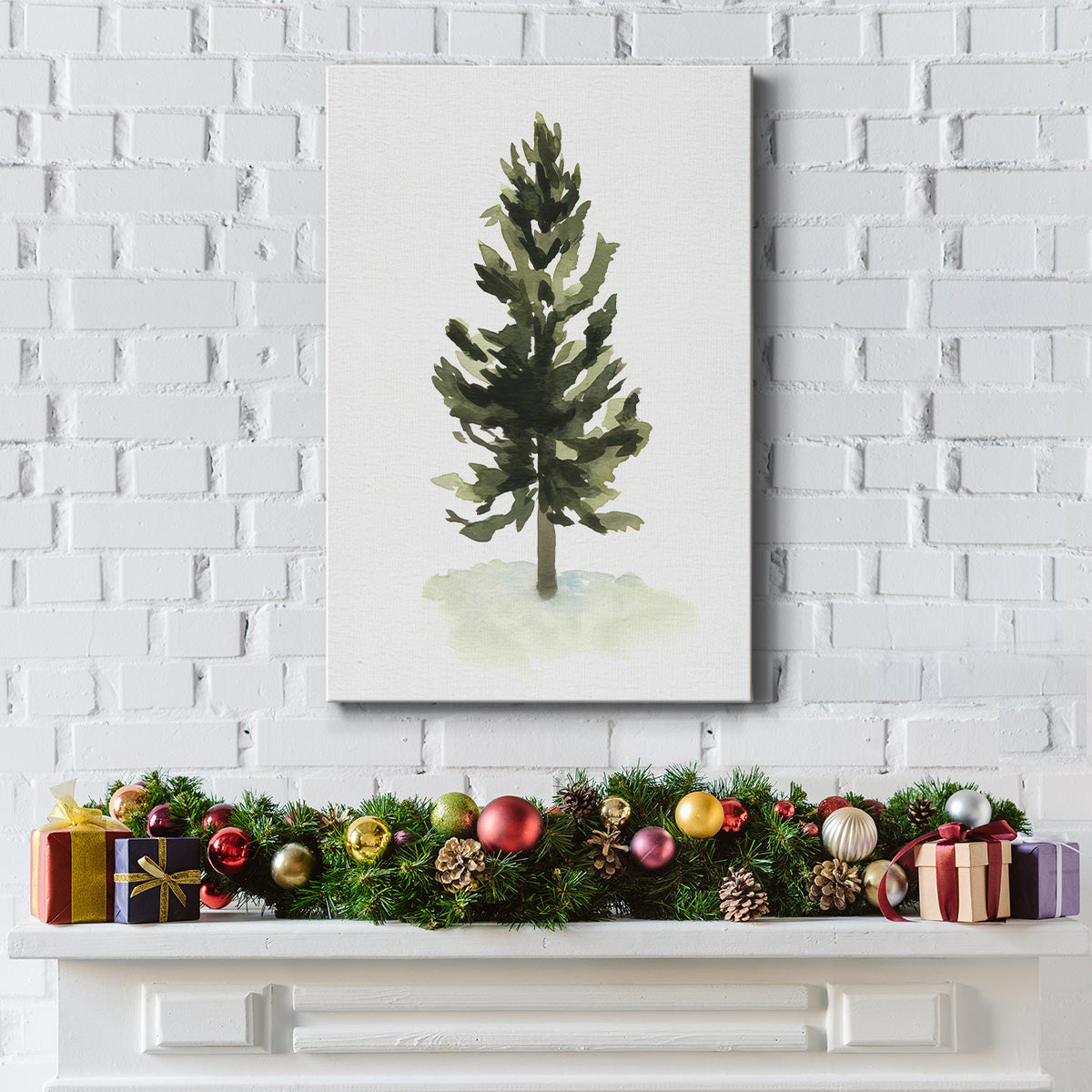 Watercolor Pine I - Gallery Wrapped Canvas