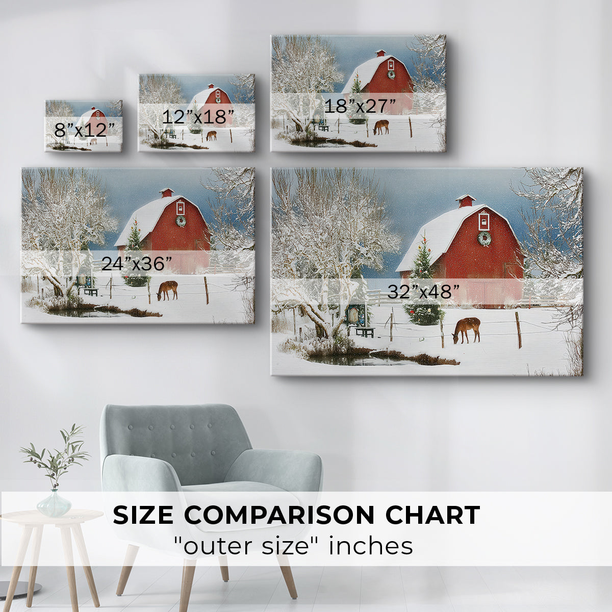Snowwhite Nativity at Midnight - Canvas Art Print