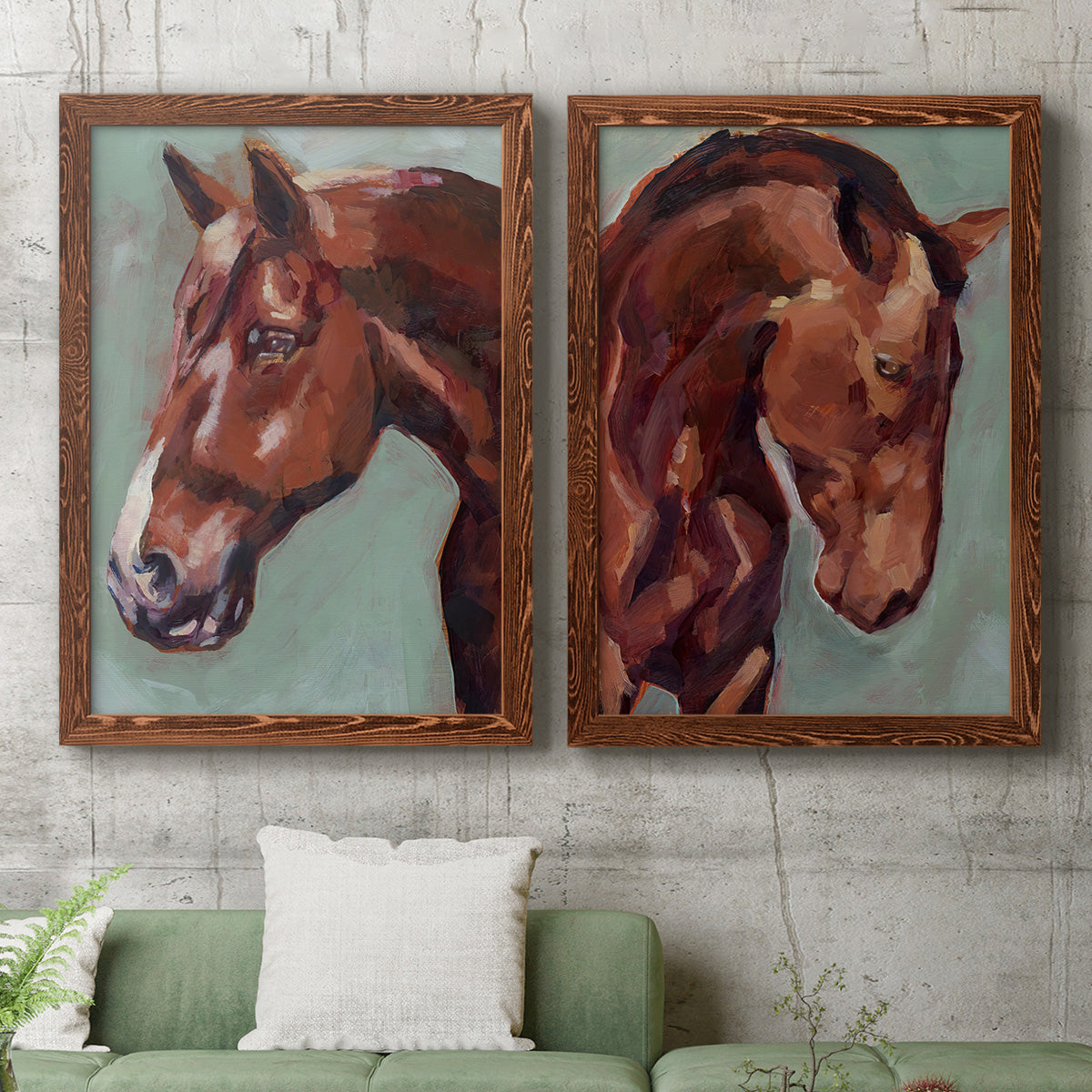 Paint by Number Horse I - Premium Framed Canvas 2 Piece Set - Ready to Hang