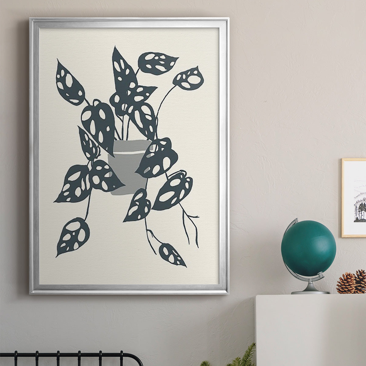 Growing Leaves IV - Modern Framed Canvas Print