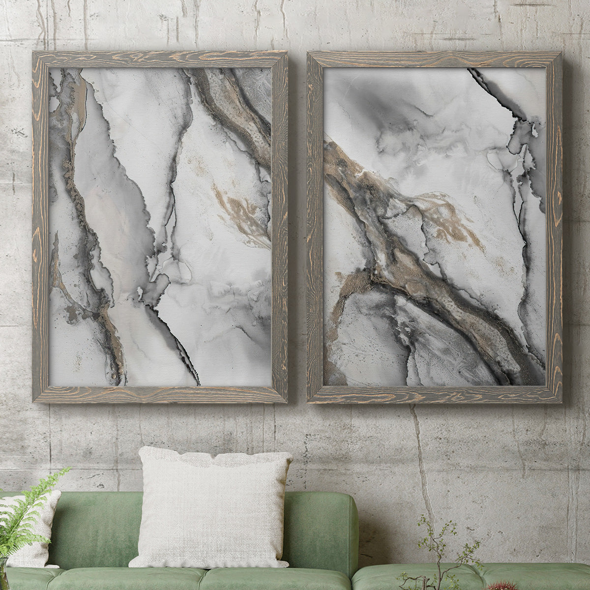 Abstract Ink Fantasy I - Premium Framed Canvas 2 Piece Set - Ready to Hang