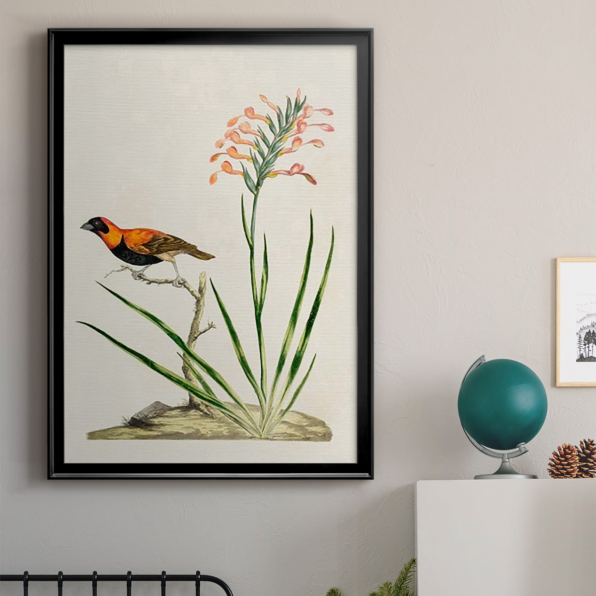 Bird in Habitat III - Modern Framed Canvas Print