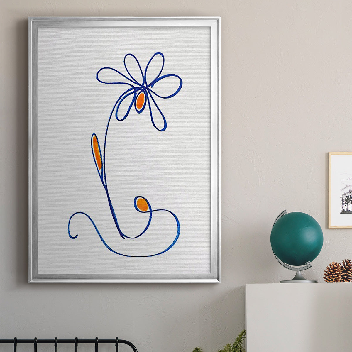 Wobbly Blooms II - Modern Framed Canvas Print