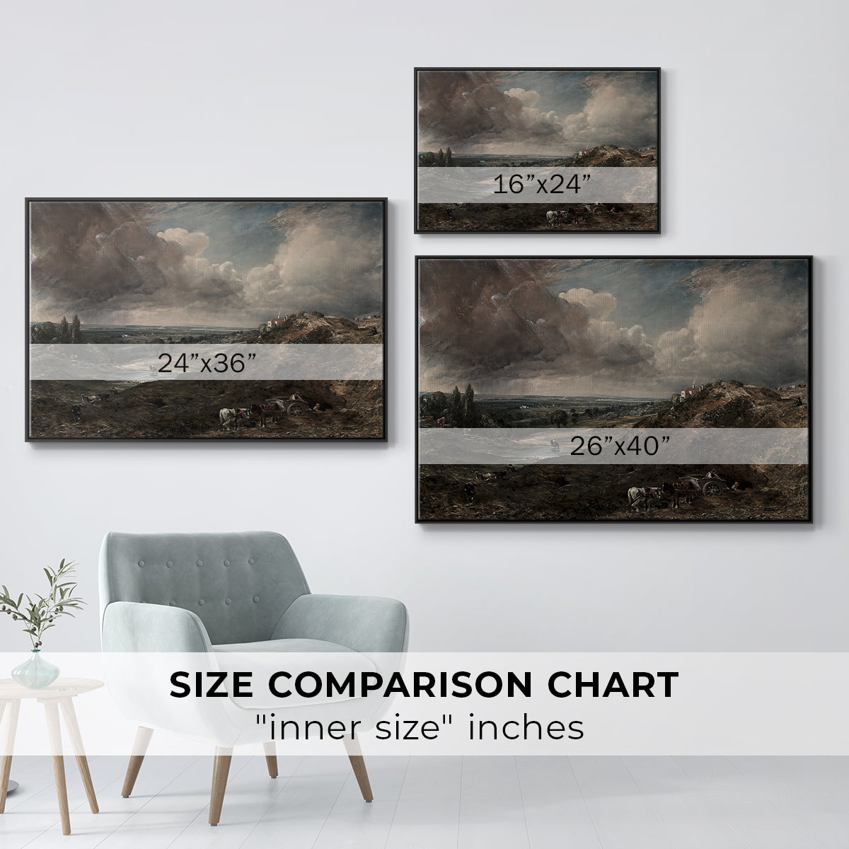 Branch Hill Pond, Hampstead Heath, c. 1828 - Floater Framed Canvas Print
