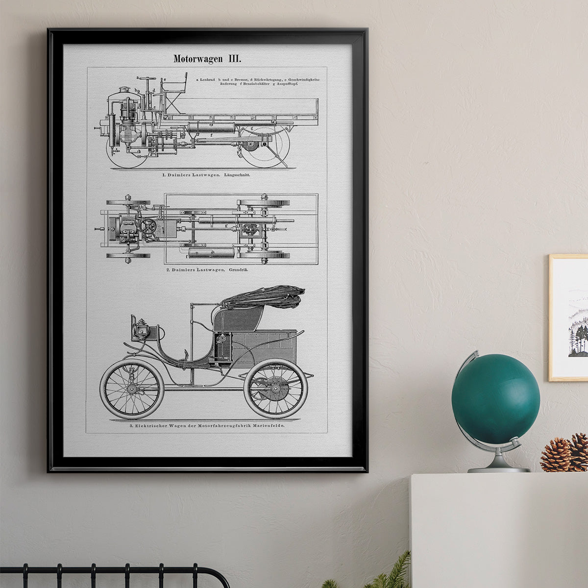 Industrial Motorcar - Modern Framed Canvas Print