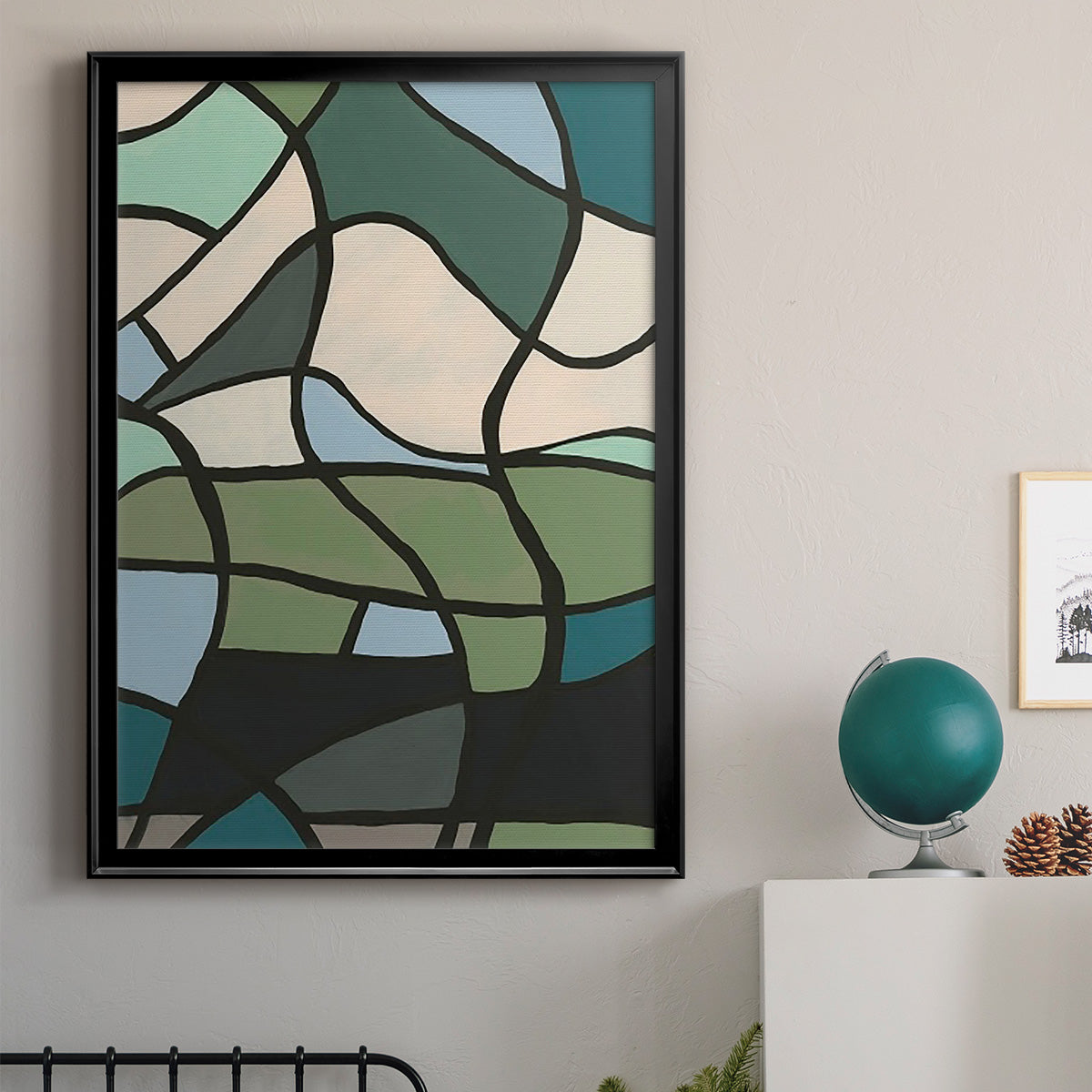 Multicolor Stained Glass II - Modern Framed Canvas Print