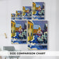 Size comparison chart for canvas art prints, showing multiple size options.