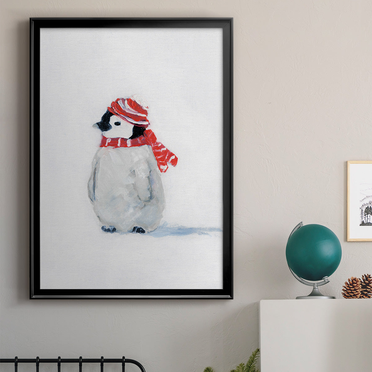 Penguin Play II - Modern Framed Canvas Print