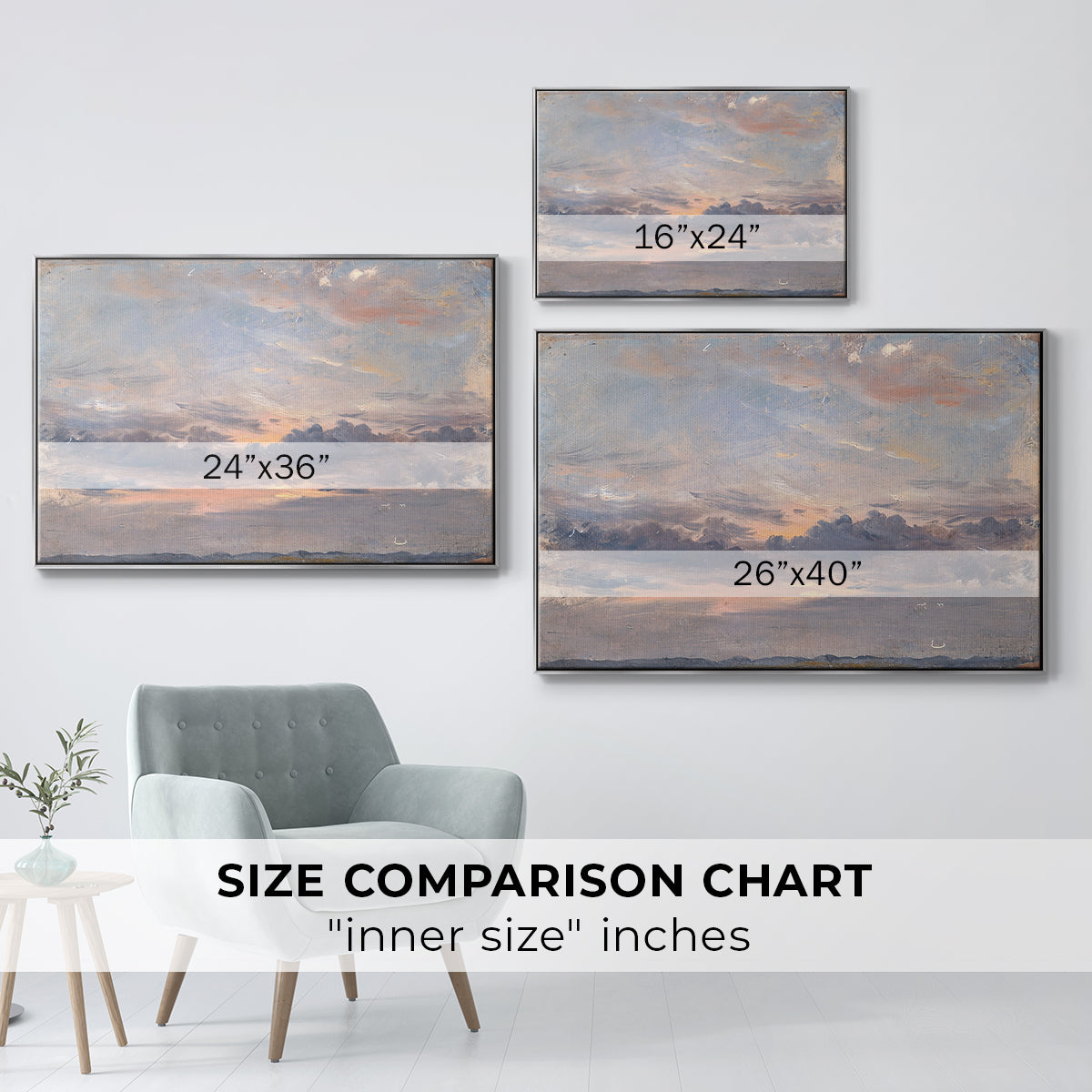 A Cloud Study, Sunset, c. 1821-1822 - Floater Framed Canvas Print