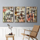 Stacked Houses I - Framed Premium Gallery Wrapped Canvas L Frame 3 Piece Set - Ready to Hang