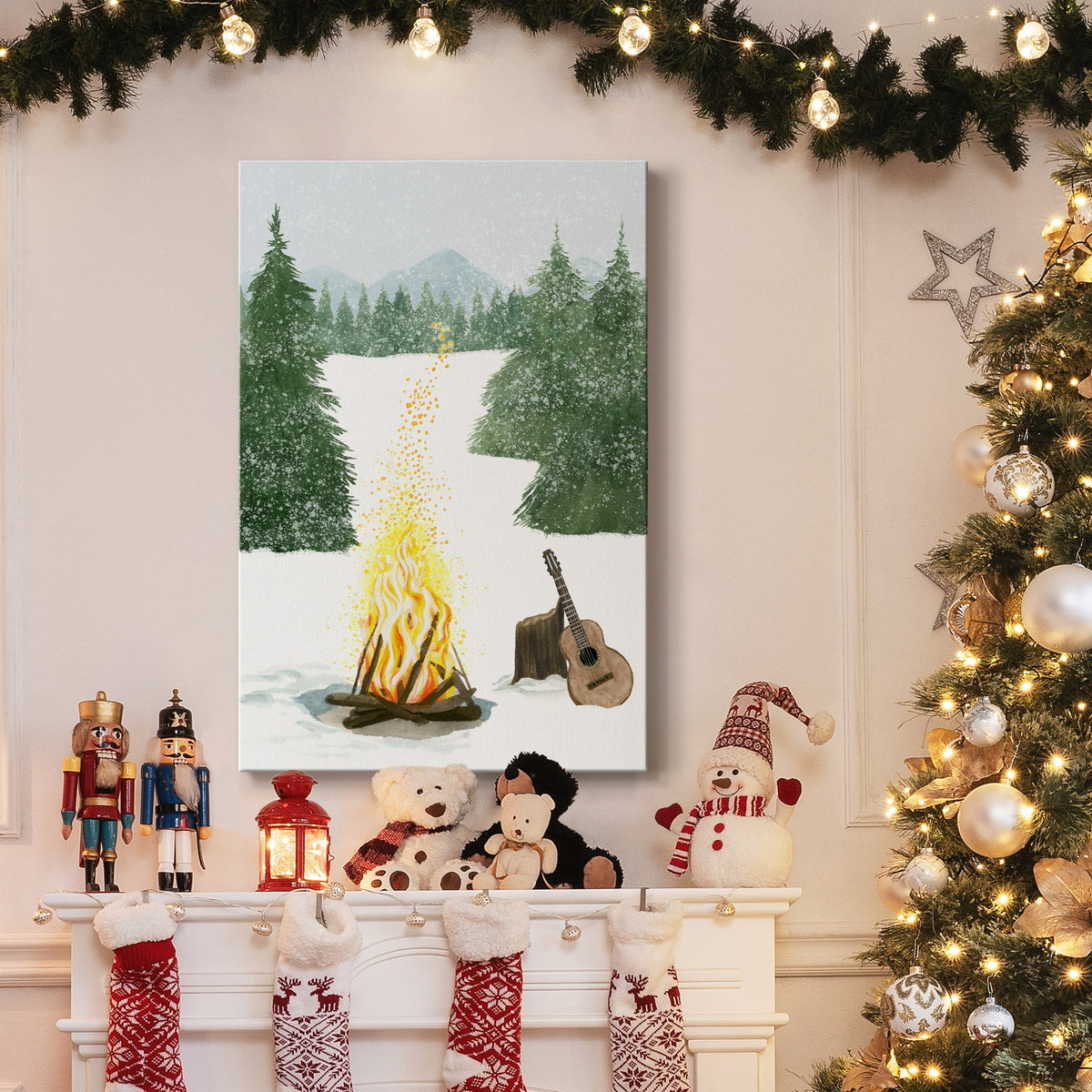 Camping for Christmas Collection B Premium Gallery Wrapped Canvas - Ready to Hang