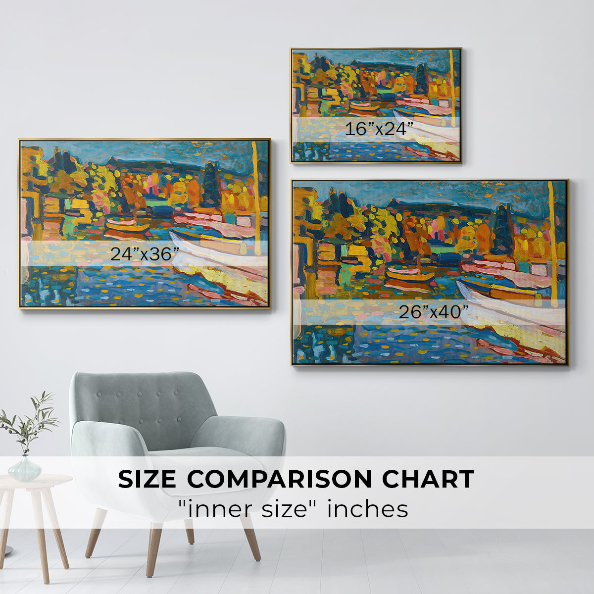 Study for Autumn Landscape with Boats, 1908 - Floater Framed Canvas Print