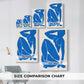Size comparison chart for canvas art prints, showing multiple size options.