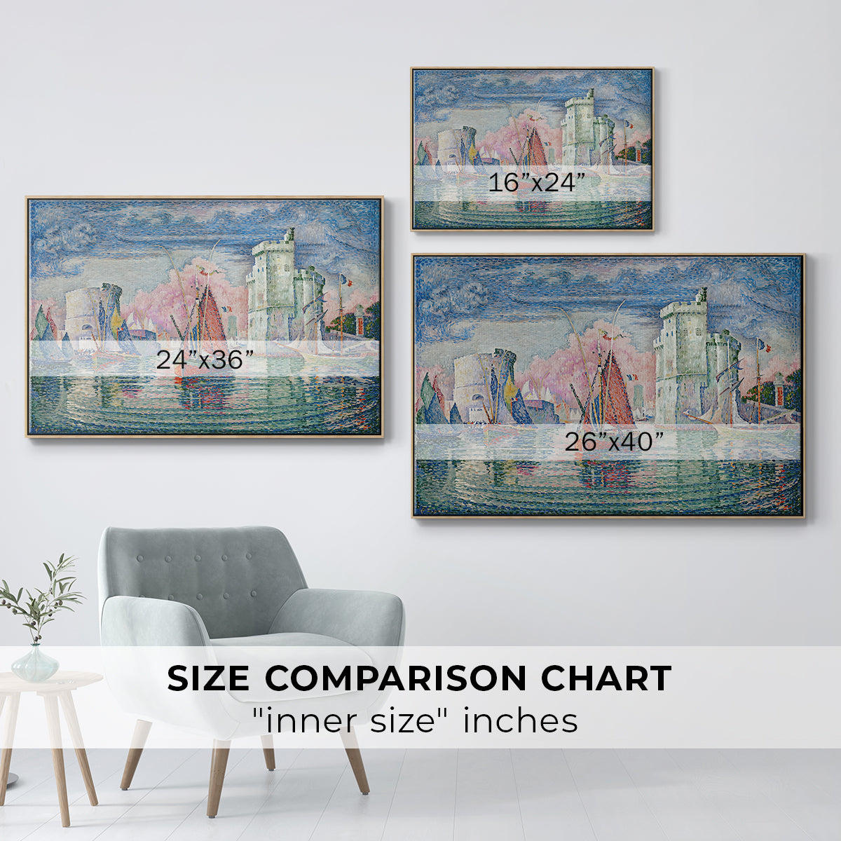 Entrance to the Port of La Rochelle, 1921 - Floater Framed Canvas Print