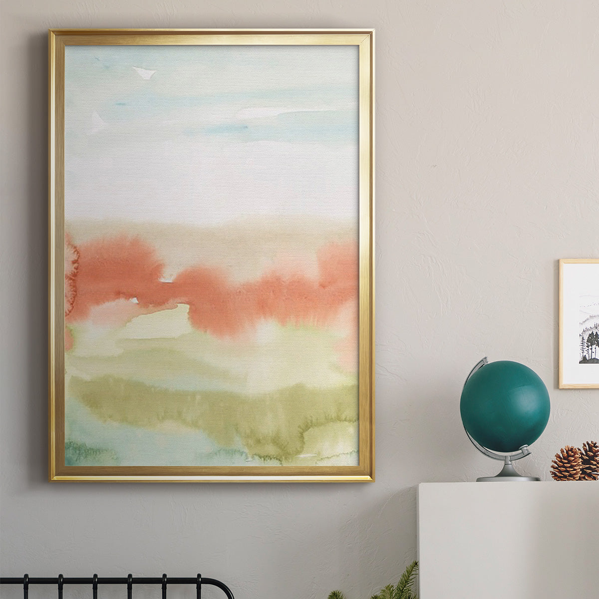 Blushing Sunrise I - Modern Framed Canvas Print