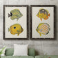 Yellow & Grey Fish III - Premium Framed Canvas 2 Piece Set - Ready to Hang