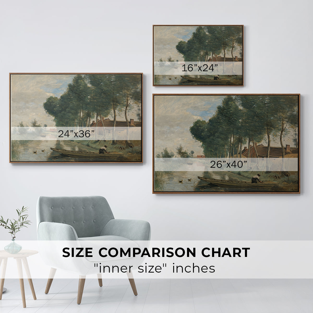 Landscape at Arleux-du-Nord, c. 1871-1874 - Floater Framed Canvas Print