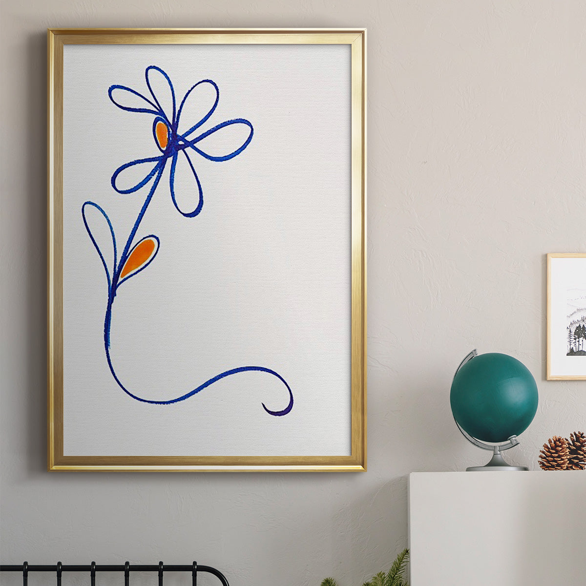 Wobbly Blooms I - Modern Framed Canvas Print