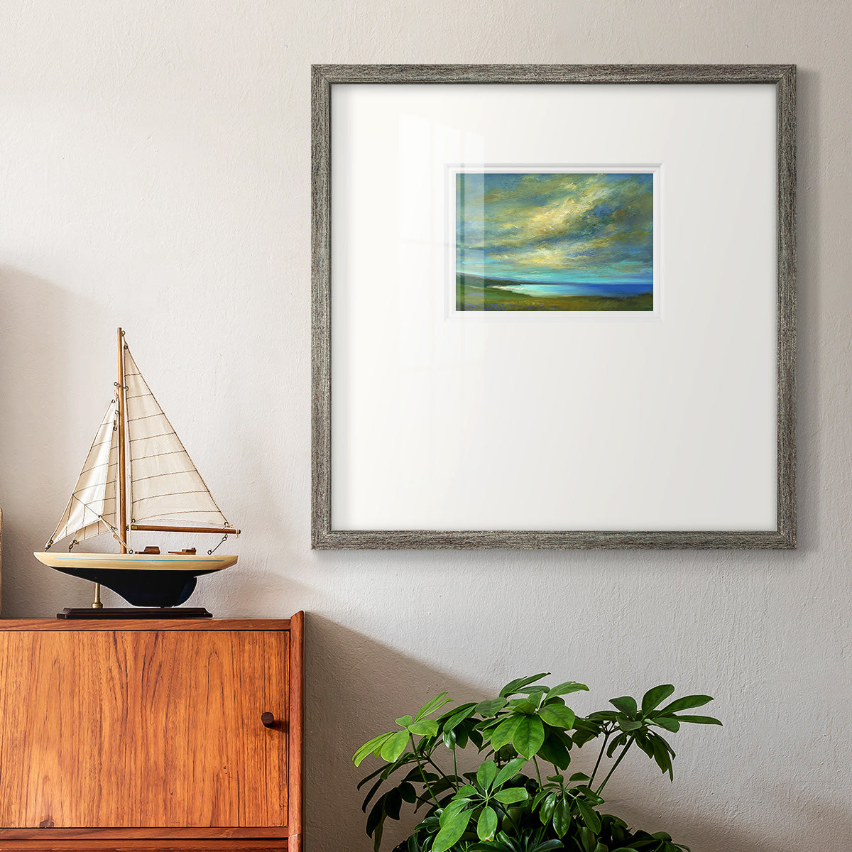 Coastal Views I - Double Matboard Framed Print